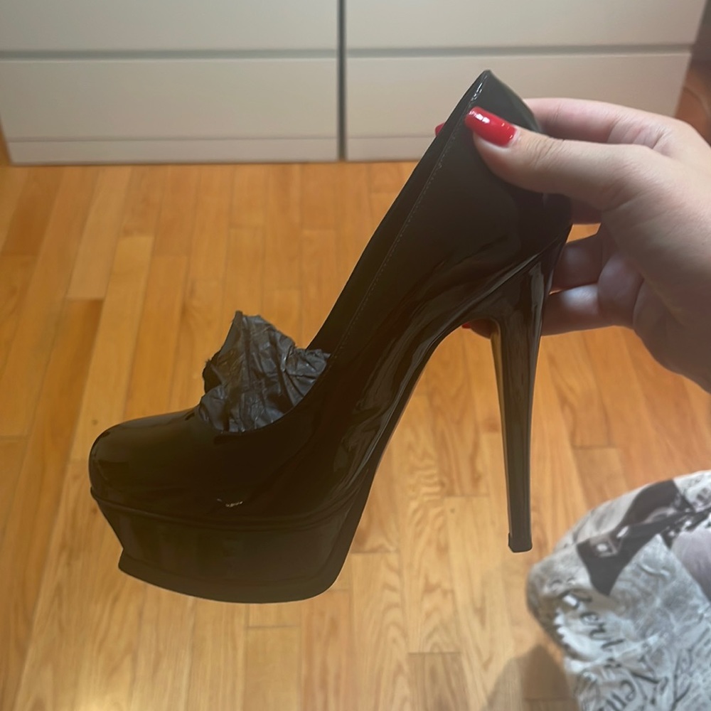 YSL Black Patent Pumps